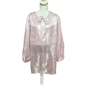 Anthropologie Mare mare Pink Iridescent Sheer Mini Dress Tunic NWT M/L